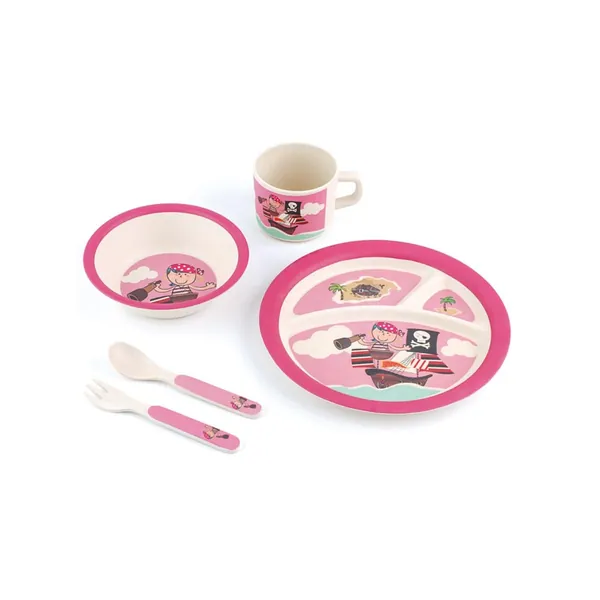 Pirate Pink -5pcs Kids Dinnerware Set by Peterson Housewares & Artwares