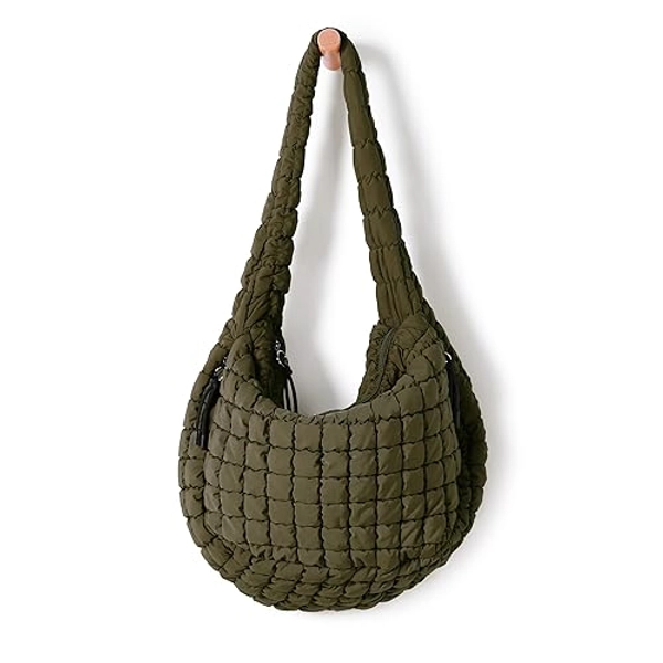 ODODOS Quilted Carryall Tote Bag for Women Crossbody Large Hobo Lightweight Padding Shoulder Bag