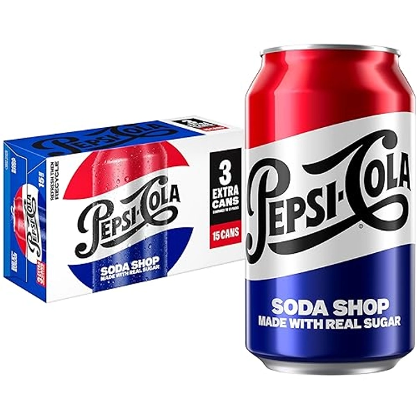 Pepsi Made With Real Sugar, 12 Fl Oz (pack of 15)