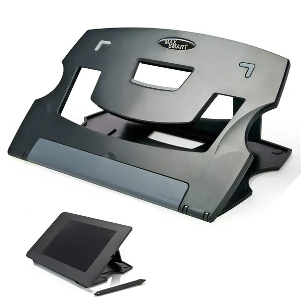 MAX SMART Tablet Drawing Stand, Laptop Stand Riser, Book Reading Stand, Foldable, Portable and Adjustable 6 Angles for Laptop, Digital Graphic Drawing Tablet, Artisul, iPad Pro, Wacom Cintiq (Gray)