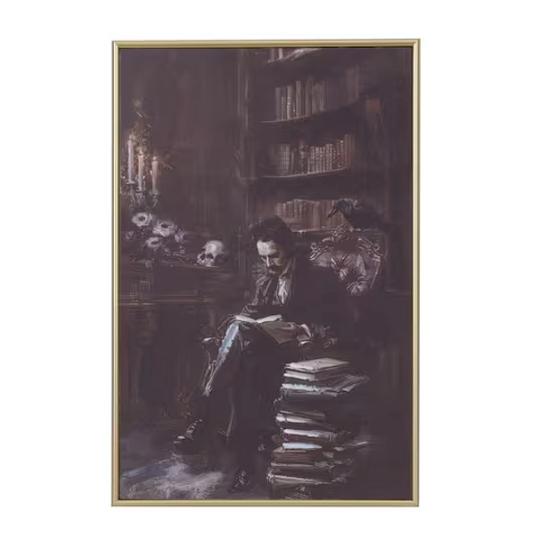 Edgar Allan Poe Reading Wall Décor