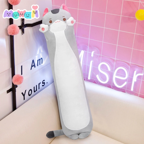 MeWaii® 2024 Upgraded Kitten Gray Stuffed Animal Kawaii Plush Pillow Squishy Toy