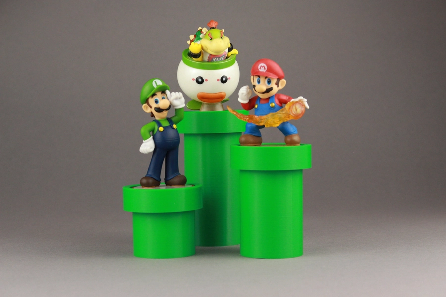 Warp Pipe Display Stand, Riser for Amiibo Figures and Games - Leaf Green