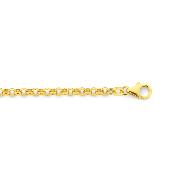 Prouds 9ct Gold 19cm Solid Belcher Bracelet
