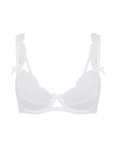 Willa Demi Cup Plunge Underwired Bra in White | Agent Provocateur