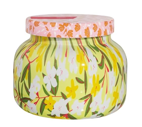Capri Blue Aloha Orchid Candle - Pattern Play Signature Glass Jar Candle - Luxury Aromatherapy Soy Candle - Fresh Scented Candle - Colored Candles with Pattern Design (19 oz) - Aloha Orchid - 19 oz