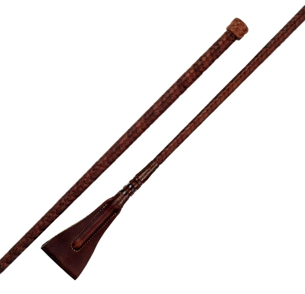 Döbert Reitstock mit Leder umflochten, dunkelbraun