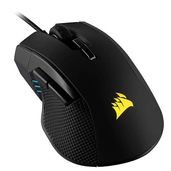 CORSAIR IRONCLAW RGB Wired FPS/MOBA Gaming Mouse – 18,000 DPI – 7 Programmable Buttons – Designed for Large Hands – iCUE Compatible – PC, Mac, PS5, PS4, Xbox – Black - Wired - Single