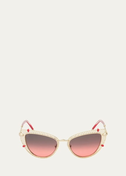 Miss Z Metal Cat-Eye Sunglasses (RED)