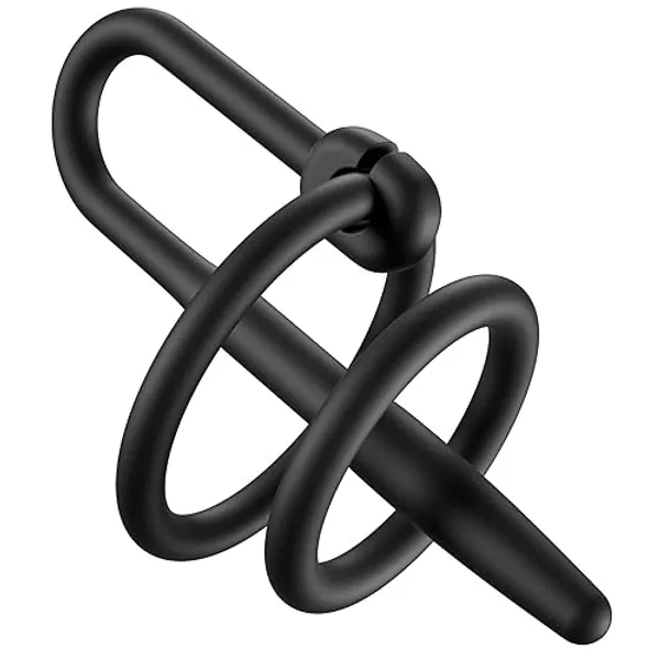 Urethral Sounds for The Experienced Long-Term Wear Silicone Urethral Dilator Penis Plug with 2 Rings for Men Masturbation