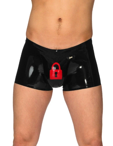 Inflatable Latex Chastity Shorts