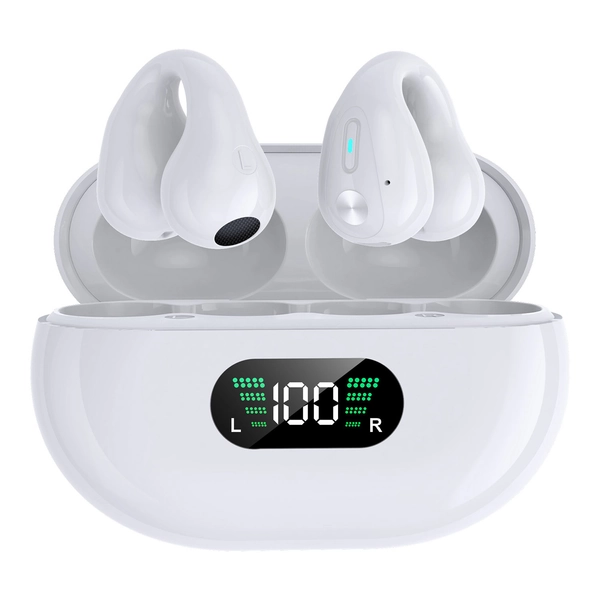 Wireless Ear Clip Bone Conduction Earbuds - White