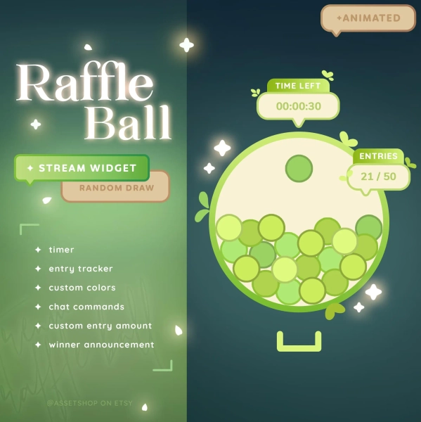 Plant Raffle Ball Widget - Customizable Giveaway Tool Twitch