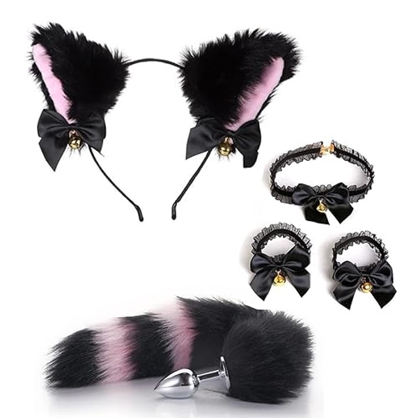 Anal Plug Butt Plug, 5Pcs/Set Sex Fox Tail Anales Plug Toys Butt Plugs Butt Plug Tail Plug Tail Butt Plug with Tail Anal Plug Tail Anal Tail Buttplug Fox Tail Plug