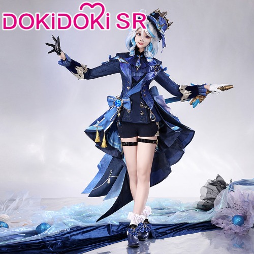 【US LOCAL SHIPPING 】【Size S-2XL】DokiDoki-SR Game Genshin Impact Cosplay Fontaine Furina Costume Dark Furina Focalors | Dark Ver. Costume Only-L