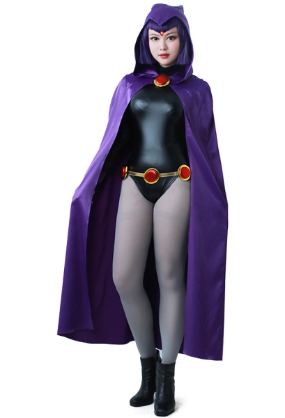 Super Heroine Raven Halloween Bodysuit Cosplay Costume Cloak Inspired by Raven Make to Order