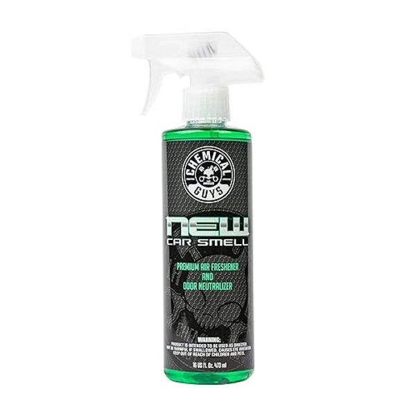 Chemical Guys AIR_101_16 New Car Smell Premium Air Freshener and Odor Eliminator, Long-Lasting Scent, Great for Cars, Trucks, SUVs, RVs & More, 16 fl oz