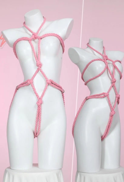 Sexy Dessous Zubehör rosa Seil Körperkette Lingerie Bandage Zubehör