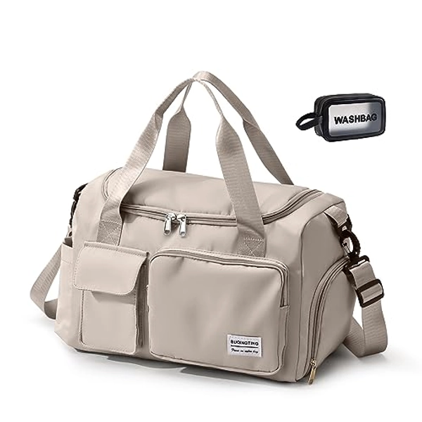 Small Gym Bag for Women, Travel Duffle Bag Carry On Weekender Bag with Shoe Compartment