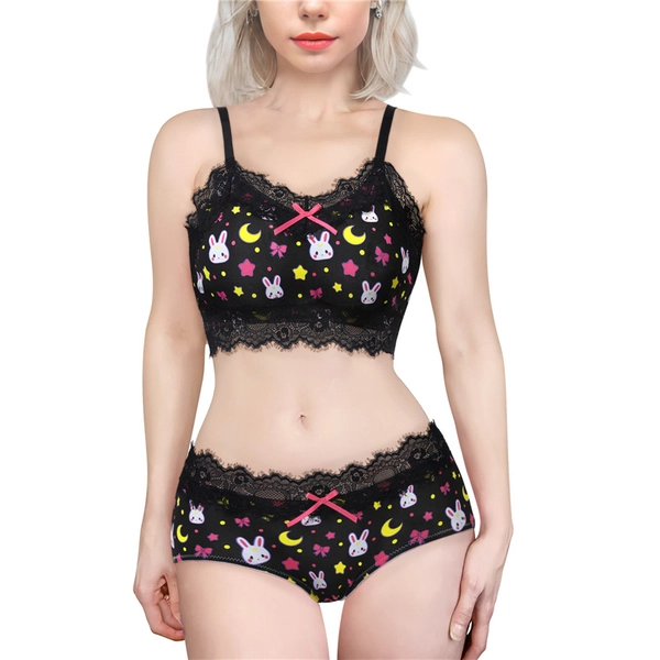 Sweet Usagi Bralette Set Black - LittleForBig Cute & Sexy Products