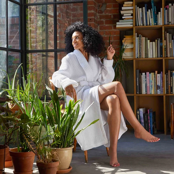 Dreamweave Waffle Robe | Botanical Green / M