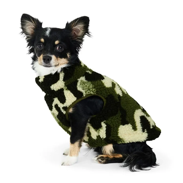 All Day Camo Sherpa Pet Jacket Green