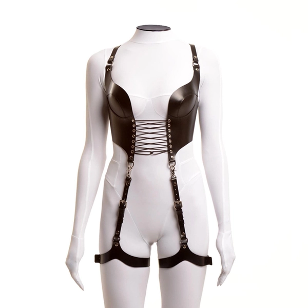 Body Harness Lingerie BDSM Harness Leather Panties Garters And Bra Leather Lingerie Outfit Valentines Gift Harness Lingerie, Mature