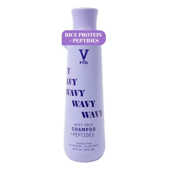 V&Co. Beauty Wavy Hair + Peptide Shampoo 12 fl oz