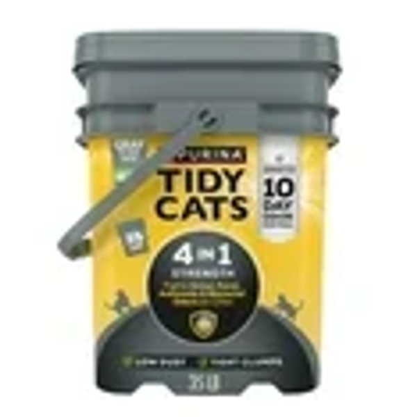 Purina Tidy Cats 4-in-1 Clumping Cat Litter, Odor Control, Low Dust, 35 lb. Pail