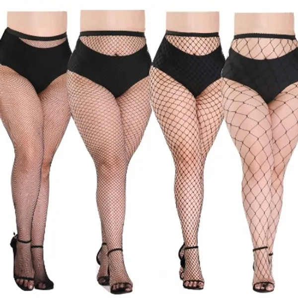 akiido Womens High Waist Tights Fishnet Stockings, Pantyhose Thigh High Stockings