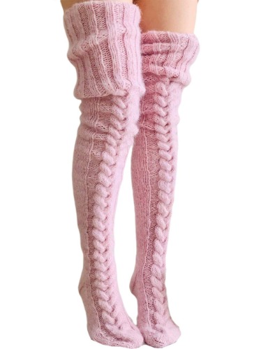 Springcmy Womens Girls Winter Cable Knit Over Knee Socks Thigh High Long Boot Socks Stocking Leg Warmer