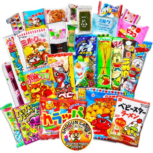 Japanese snacks assortment 30pcs, full of dagashi. "SHOGUN"