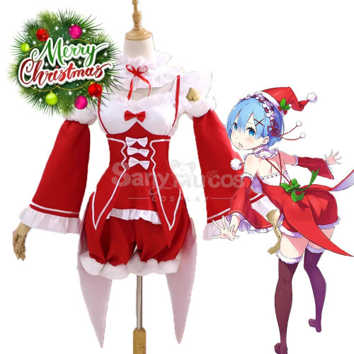 Anime Scratch Cosplay Ram/Rem Christmas Maid Cosplay Costume - XXL
