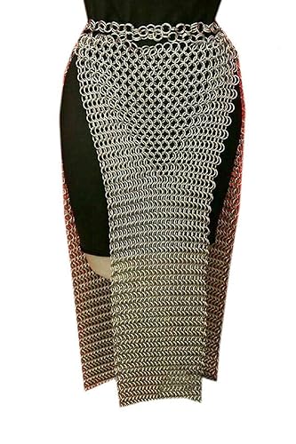 Medievalcrafts 9 Mm Aluminum Butted Chainmail Skirt (Skirt Length 25 Inch), Silver, REGUALR