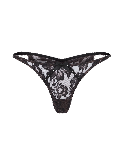 Temptressa Thong in Mink/Black | By Agent Provocateur