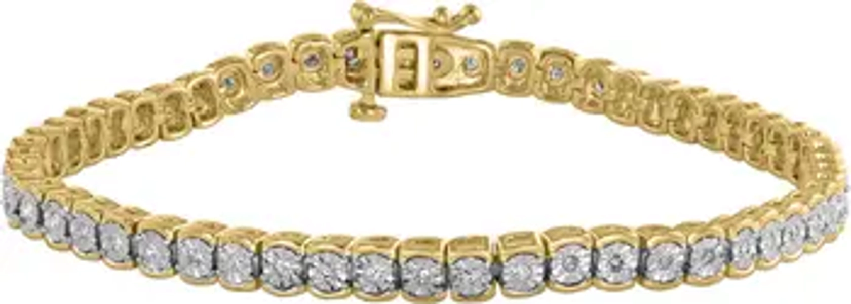 14K Gold Vermeil Diamond Tennis Bracelet - 0.14 ctw.