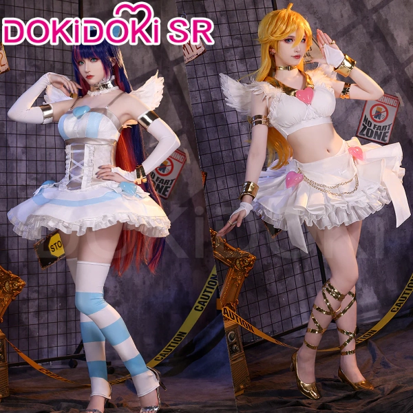 【Partial Size Ready For Ship 】DokiDoki-SR Anime Cosplay Pink / Blue Costume