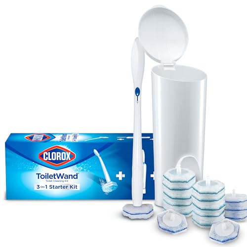 CLOROX Toilet Cleaning System, 1.19 pounds (Pack of 1) | Storage Caddy | Package May Vary - Starter Kit - 16 Refills