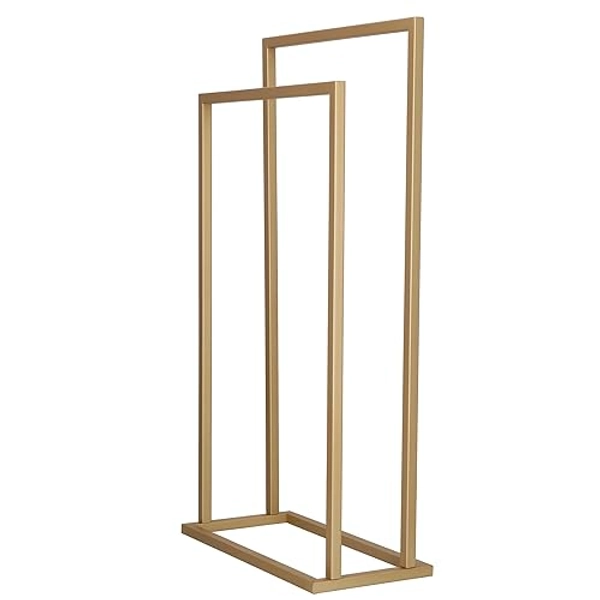 SPRINGOS Handtuchständer Handtuchhalter Freistehend Metall 86 cm Hoch 2 Stangen Badetuchhalter Standhandtuchhalter