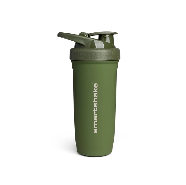 Smartshake Reforce Rostfritt stål Protein Shaker Flaska 900 ml | 30 oz – läckagesäker skruvlock – BPA-fri – unisex – armégrön