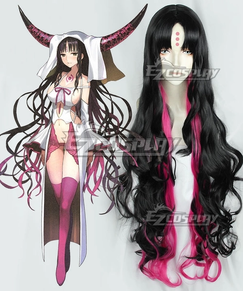 Fate Grand Order Alterego Sesshouin Kiara Black Pink Cosplay Wig