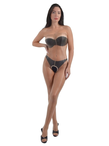 Pearl And Poseidon Desponia Crotchless Chest High Ultra Shine Tights