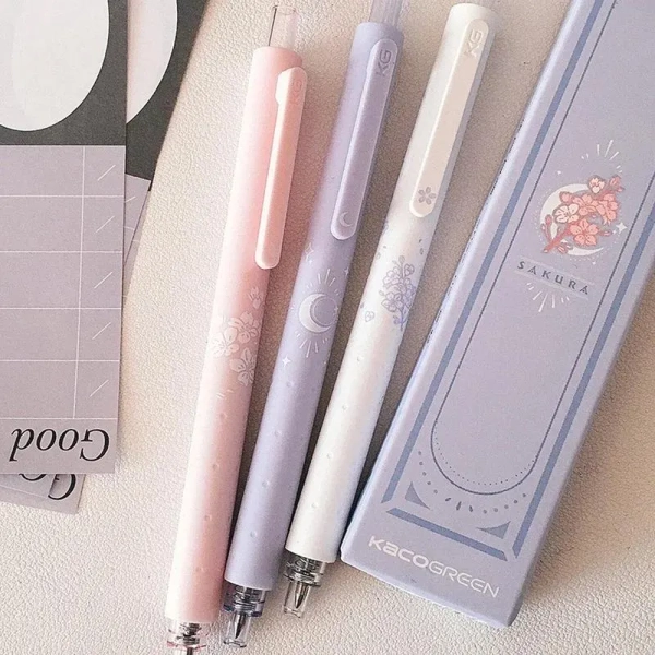 3 Pcs/Lot Sakura Cherry Blossom Elegant Gel Pens Set || Kawaii Floral Gel Pens, Perfect Gift