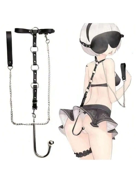 Collar BDSM Fretish Sex Toy Neck Ring Bondage Kit Anal Hook Metal Butt Plug Adult Game Couple Flirt Sexy Toys