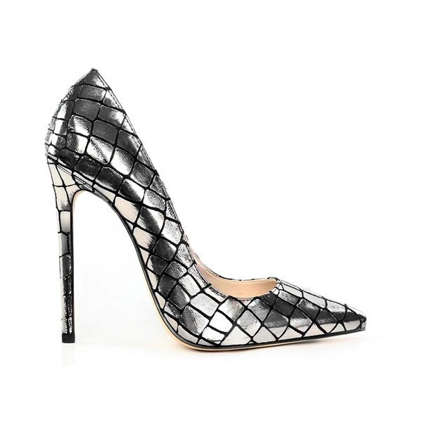 Décolleté laminato cocco argento  