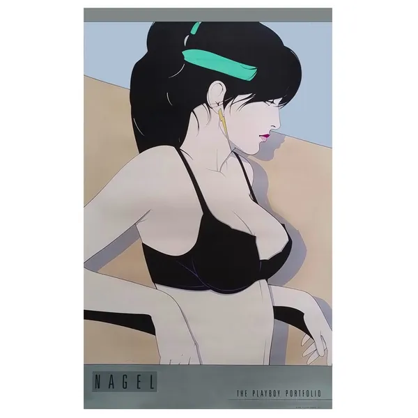 1980s Original Gorgeous Patrick Nagel "The Playboy Portfolio" Poster.