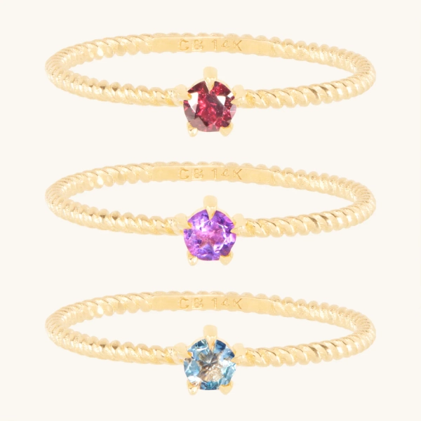 Little Star Gold Birthstone Ring