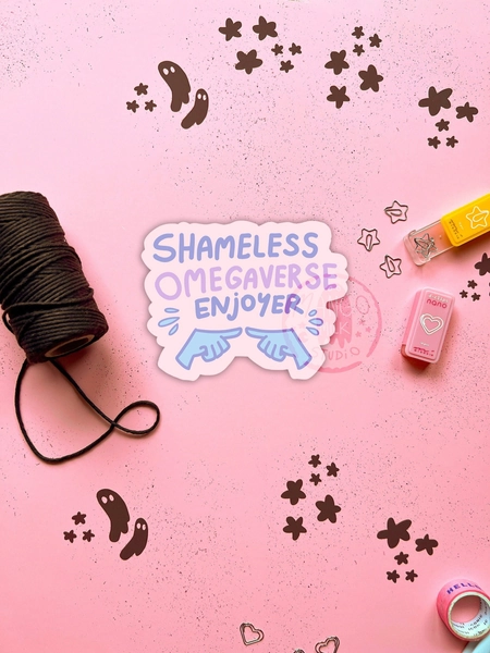 Shameless Omegaverse Enjoyer Sticker | omega - alpha - beta - fanfiction - fanfic - ao3 - fandom - furry - trope - boys love - yaoi - aob