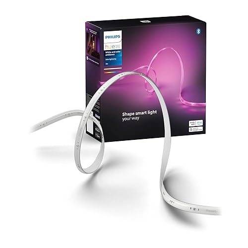 Philips Hue Indoor 10 Ft Smart LED Solo lightstrip Base Kit - 1 Pack - Control with Hue App - Compatible with Alexa, Google Assistant and Apple HomeKit - 10 FT