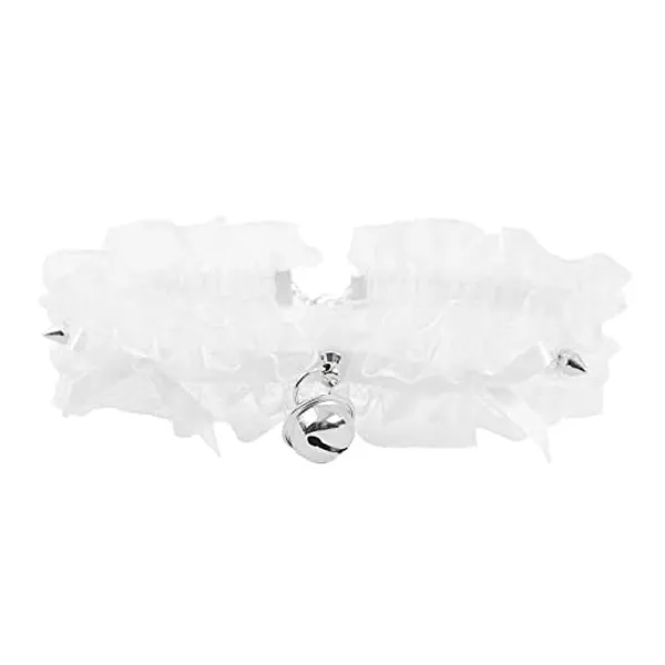 TiaoBug Damen Halsband mit Glöckchen verstellbare Leder Gürtel Schleife Choker Kragen Halskette Mädchen Modisch Schmuck